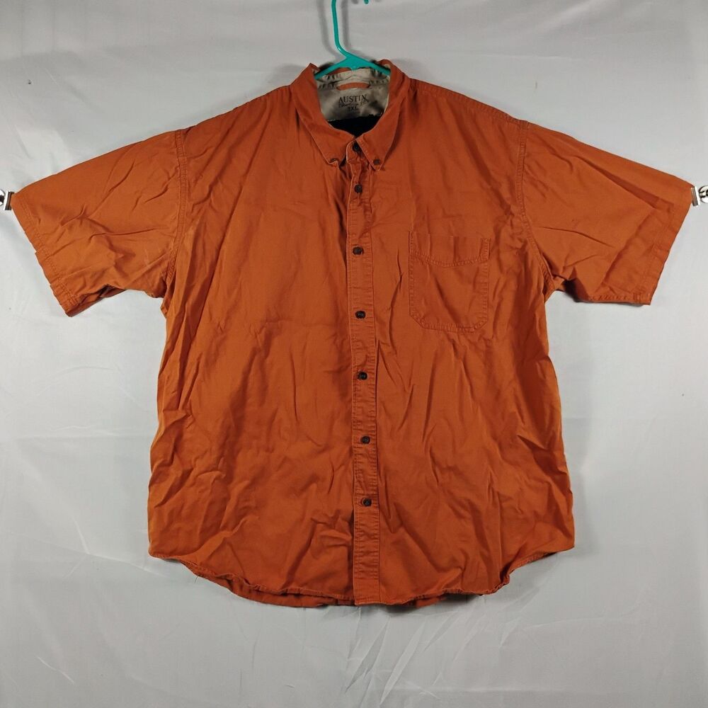 Austin Clothing Co mens button down shirt size XXXL 3XLOrange Heavy Duty